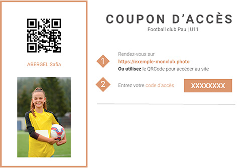 Exemple de coupon d'accès